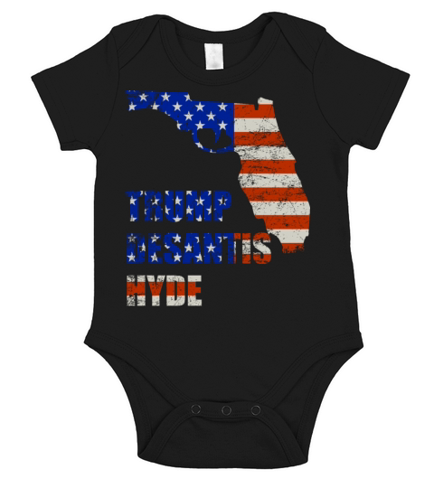 Trump Desantis Hyde Florida map gun vintage Short Sleeve Baby One-Piece