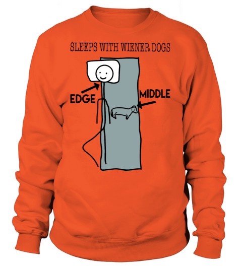 sleeps with wiener dog t shirts Women's Sweatshirt
