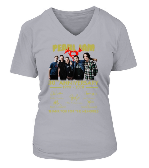 pearl jam print design V-neck T-Shirt Woman