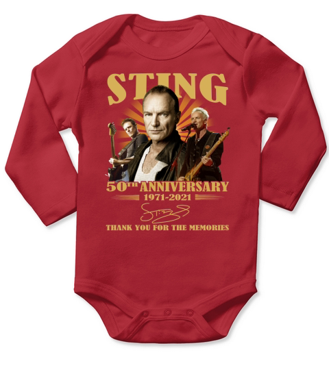 Sting 50th Anniversary 1971 2021 Signature Thank Long Sleeve Baby One-Piece