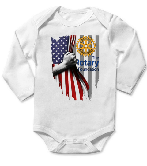 The Rotary Foundation   American Flag Long Sleeve Baby One-Piece