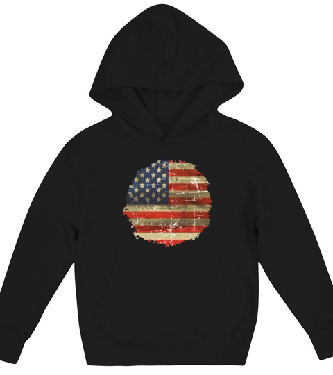 12 Vintage Distress US Flag 1 Kids Hoodie