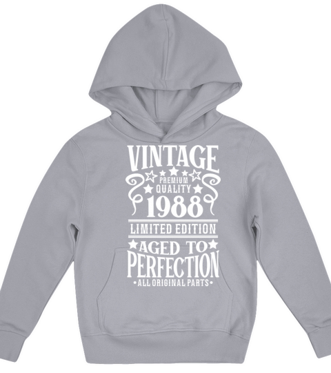 1988 Vintage Birthday Aged to Perfection Kids Hoodie