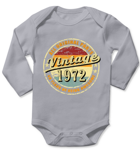 48 Years Of Being Awesome vintage retro 1972 Long Sleeve Baby One-Piece