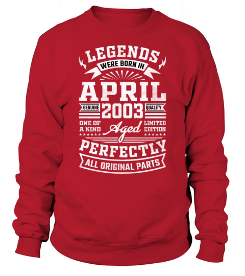 18th Birthday April Gift Vintage 2003 18 Years Men's Sweatshirt