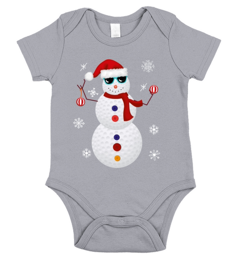 Christmas Golf Snowman Santa Hat Gift Short Sleeve Baby One-Piece