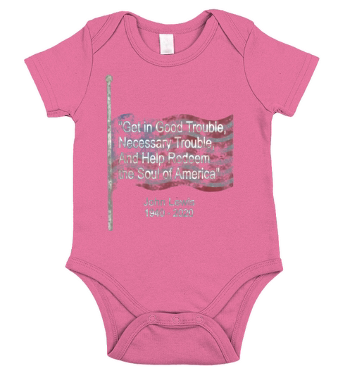 John Lewis Good Trouble American Flag Short Sleeve Baby One-Piece