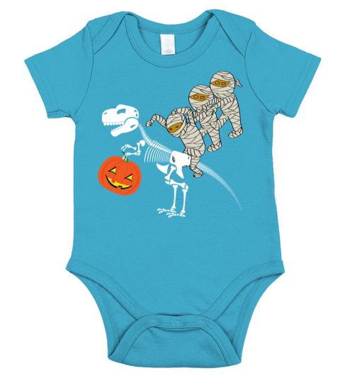 Skeleton Riding Mummy Dinosaur shirt Short Sleeve Baby One-Piece