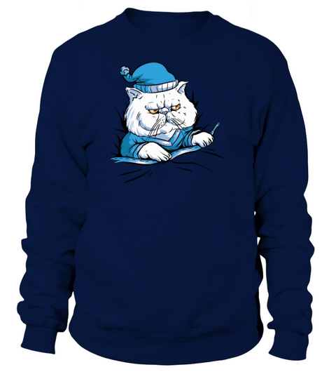 Sleepy and Grumpy Cat in Blue Pajamas and Nightcap Women's Sweatshirt