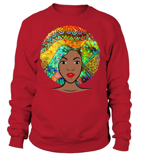 Black Beautiful Afro Girl in Traditional Art Hair Women's Sweatshirt
