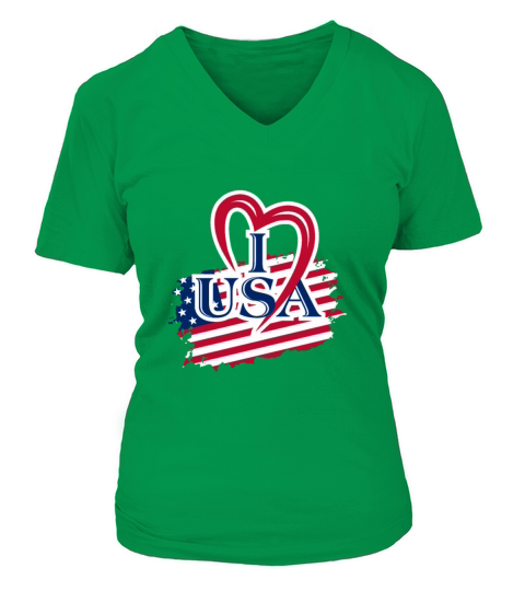 I Love USA Women's V-Neck T-shirt