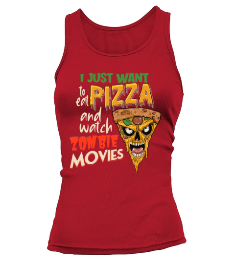 Zombie Movie Gift Idea - Zombie Movies and Pizza Women's Tank Top