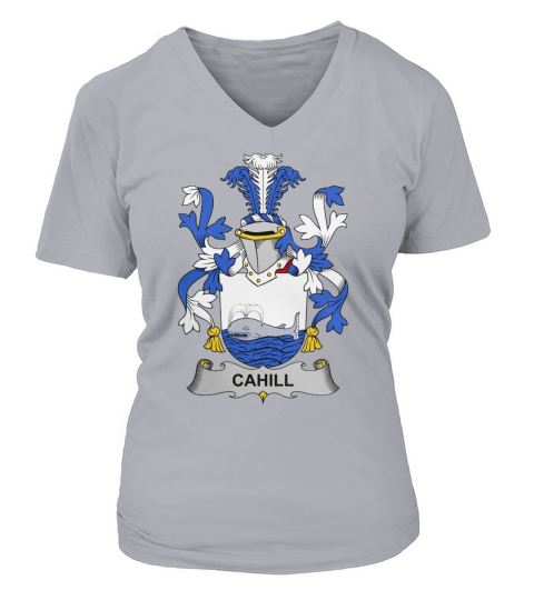 Cahill Family Crest Irish Family Crests II V-neck T-Shirt Woman