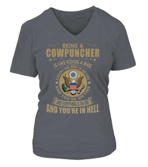 Being a Cowpuncher like Riding a Bike Job Title Shirts V-neck T-Shirt Woman