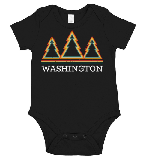 Washington Vintage Sunset Outdoors Hiking Souvenir Short Sleeve Baby One-Piece