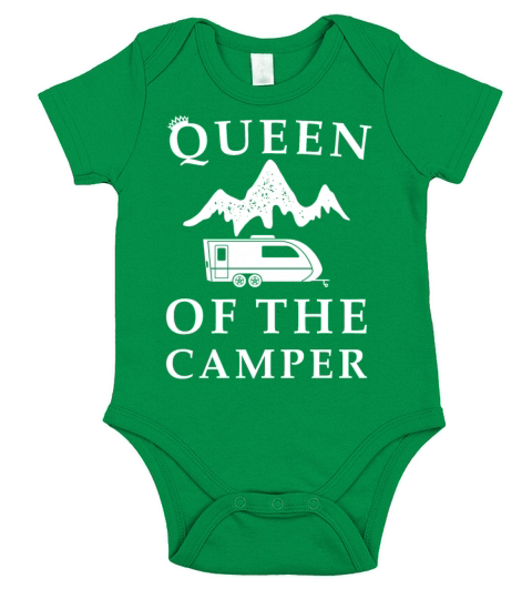 Queen of the RV - Camping Camper Vacation Gift Short Sleeve Baby One-Piece