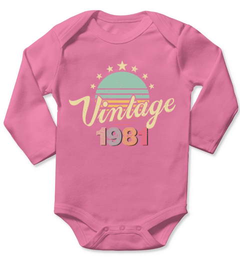 Vintage Vibes Old School Eightys 80s Long Sleeve Baby One-Piece