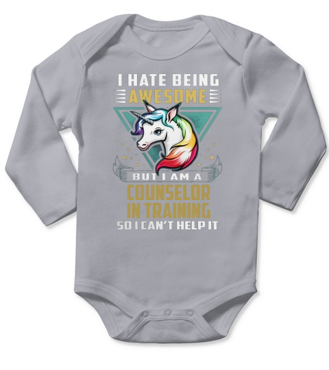 COUNSELOR IN TRAINING Job Unicorn Long Sleeve Baby One-Piece