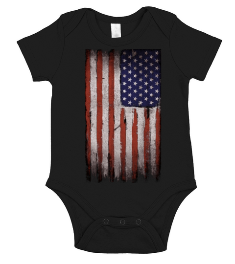 American flag Vintage Grunge Short Sleeve Baby One-Piece