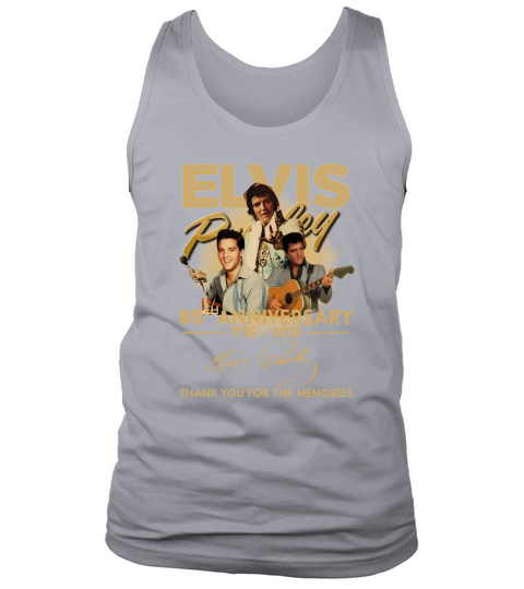 Elvis Presley 85th anniversary thank you for the memories signature Tank Top Unisex