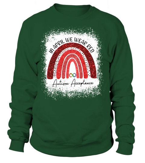 In April We Wear Red Autism Acceptance T-shirt Nat Women's Sweatshirt