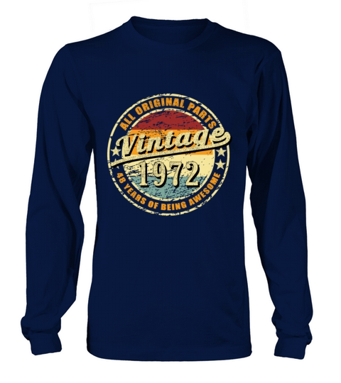 48 Years Of Being Awesome vintage retro 1972 Men's Long Sleeve