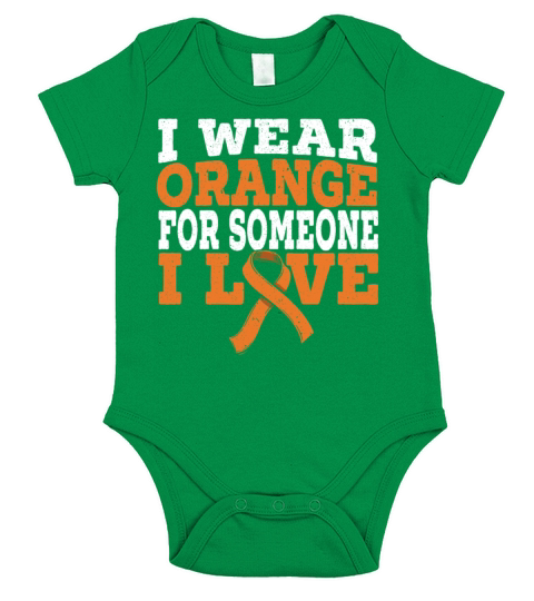 I Wear Orange For Someone I Love Leukemia Support Short Sleeve Baby One-Piece