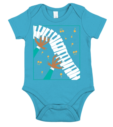 Pianist Playing Piano Keyboard Short Sleeve Baby One-Piece