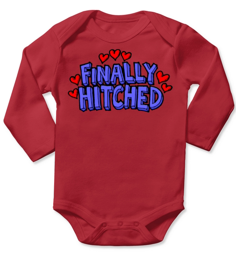 Just Married Finally Hitched Long Sleeve Baby One-Piece