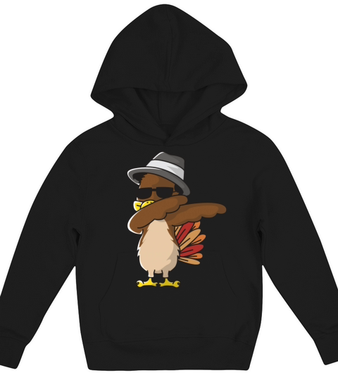 Dabbing Turkey Thanksgiving Kids Hoodie