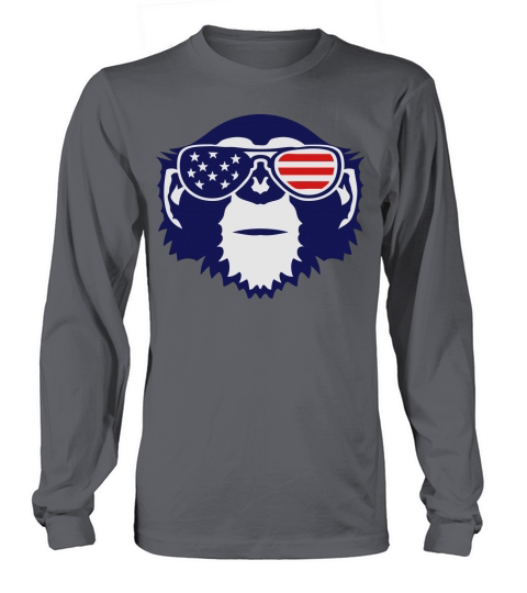 monkey bezel color american flag sun Men's Long Sleeve