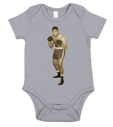 Vintage African American Boxer in Boxing Pose Short Sleeve Baby One-Piece