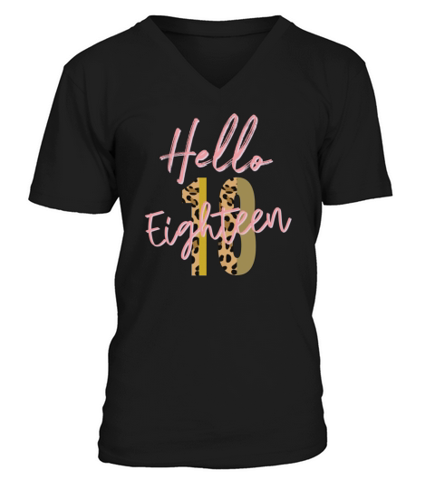 Hello Eighteen est 2003 18th birthday gift Men's V-Neck T-shirt