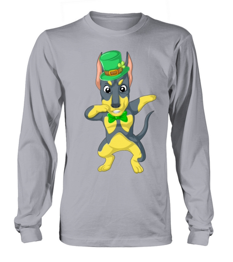 dabbing doberman st patricks day Men's Long Sleeve