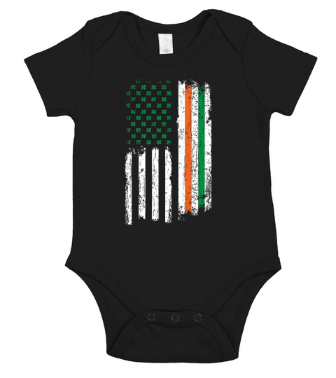 American Shamrock Flag Short Sleeve Baby One-Piece