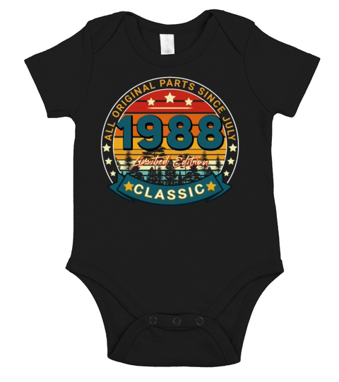 July 1988 Vintage Gift Idea Short Sleeve Baby One-Piece