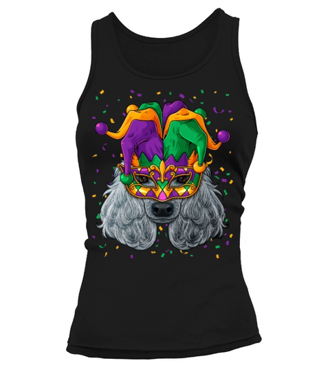 Poodle Mardi Gras Dog Face Carnival Jester Festiva Tank top Woman