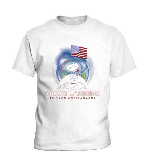 Snoopy Mond der amerikanischen Flagge, der 50-jähriges Jahrestags-Shirt landet Kids T-Shirt