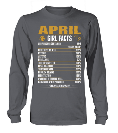 April Capricorn Girl Facts Tshirt Women's Long Sleeve