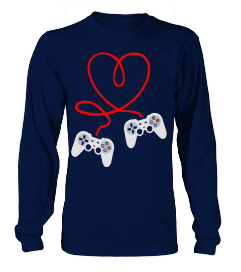 Video Gamer Valentines Day T Shirt With Controller Men's Long Sleeve