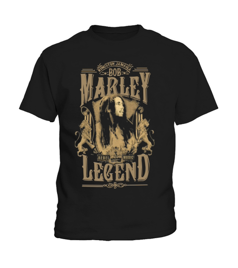 BOB MARLEY REBEL MUSIC LEGEND BLACK T SHIRT Kids T-Shirt
