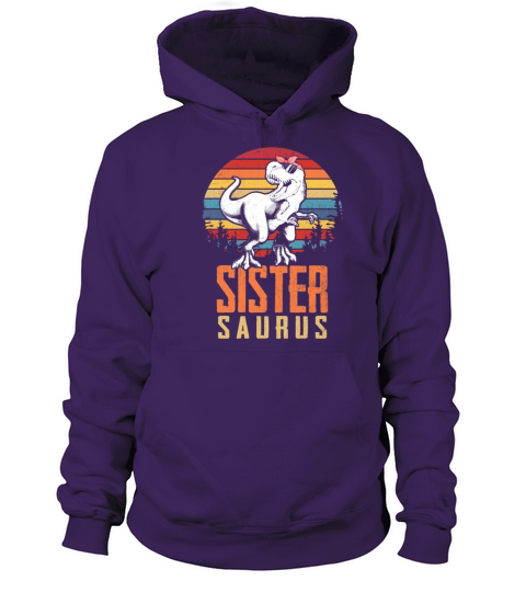 Vintage Sistersaurus T Rex Dinosaur Sister Saurus Women's Hoodie