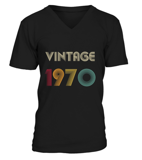 49th Birthday Vintage 1970 Gift Men's V-Neck T-shirt
