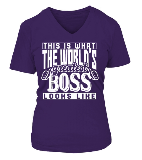 Worlds Greatest Boss Looks Like Shirt Funny Gift Women's V-Neck T-shirt