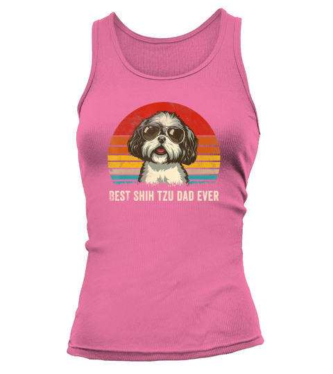 Best Shih Tzu Dad Ever Vintage Dog Lover Gift Women's Tank Top