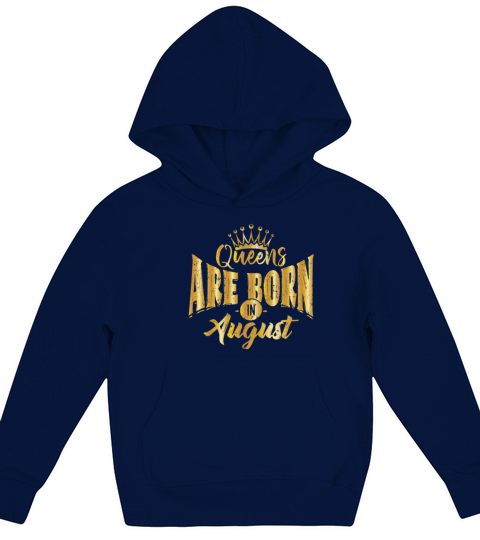 Queens Are Born In August Black Afro Woman Bday Kids Hoodie