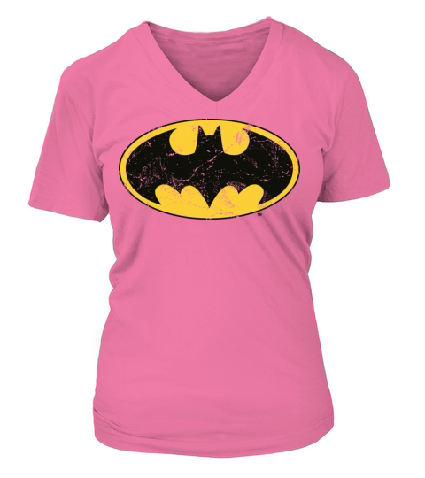DC Comics Batman Logo Used Look Women's V-Neck T-shirt