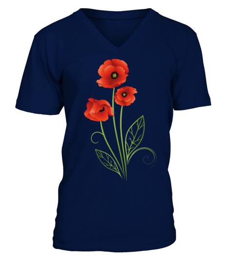 Poppies Poppy Flowers Summer Meadow Men's V-Neck T-shirt
