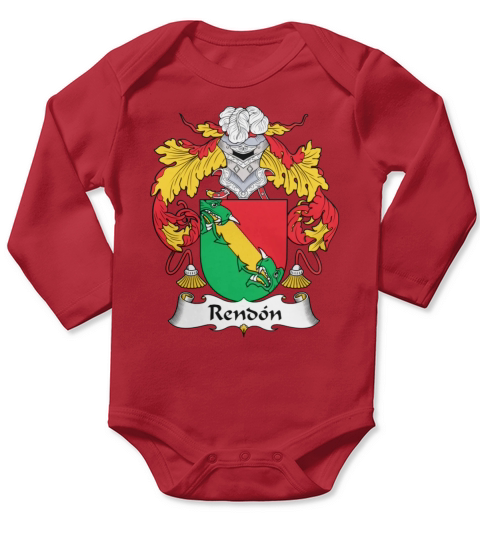 Rendon Family Crest Spanish Family Crests - Coffee Mug (colored) Long Sleeve Baby One-Piece