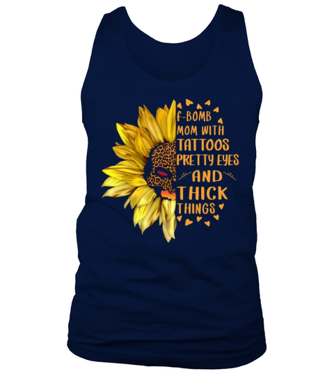 Leopard Printed Sunflower F Bomb Mom With Tattoos Men's Tank Top